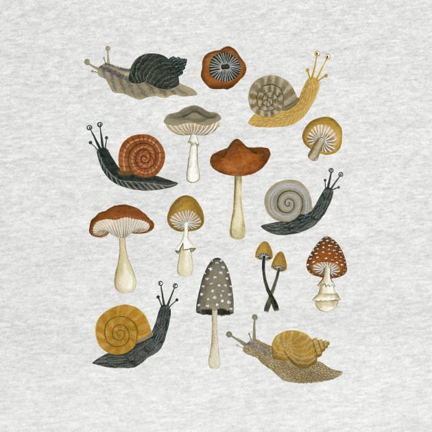 mushrooms & snails by annyamarttinen